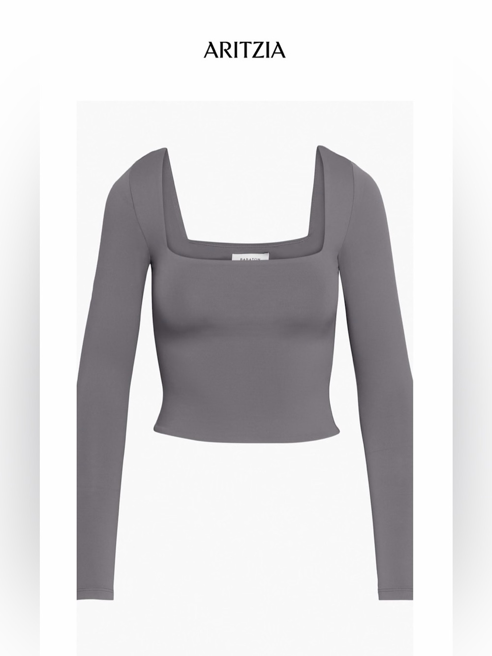 Aritzia Contour Square Neck Long Sleeve - Charcoal
